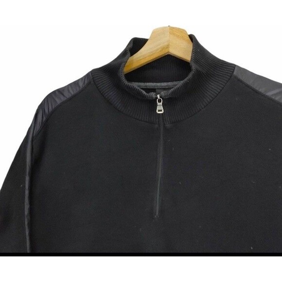 BOSS Hugo Boss 1/4 Zip Men's Size Large Pullover Sweater Black Regular Fit - Picture 2 of 14